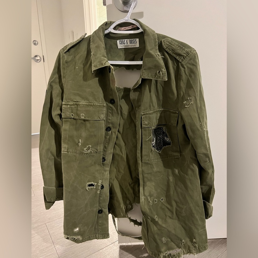 Oversized Guns N Roses Overshirt - Distressed